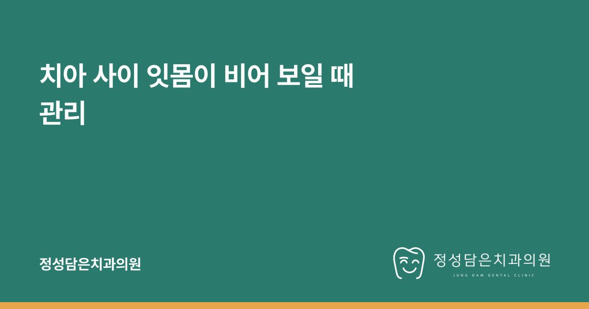 치아 사이 잇몸이 비어 보일 때 관리